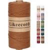Likeecords 100% Cotton Crochet Yarn for Bag,2mm x 160 Yards,Macrame