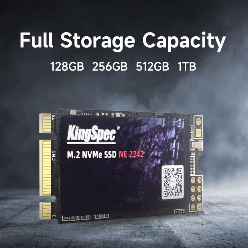 KingSpec 256GB M.2 NVMe SSD, 2242 PCIe Gen3x2 Internal Solid
