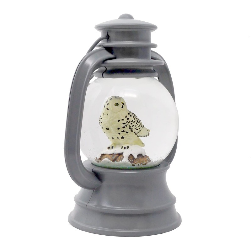 The San Francisco Music Box Company Grey Lantern Snowy Owl
