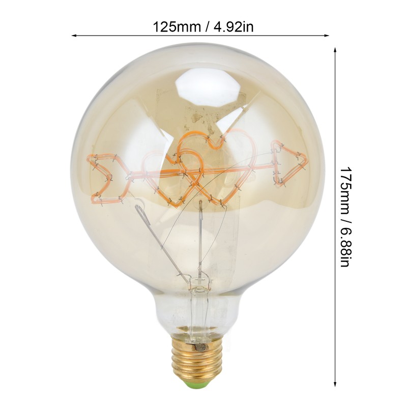 Edison Led Light Bulbs 4W 2200K Warm Light Transparent Energy