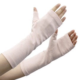 Glove Depot Organic Cotton UV Gloves, Fingerless Type, Luoyang Dye, Mother's Day, Gift, Gift, Cute, Cute, Arm Cover, Stylish, Peach Blossom Tan