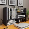 Expandable Desktop Bookshelf,Wood AdjustableDesktop Storage Organizer,Desktop Storage Rack,Free Style Rotation