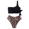 MOOSLOVER Women One Shoulder High Waisted Bikini Tie High Cut