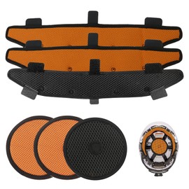 Hard Hat Top Pads and Sweatbands for Safety Helmet, Washable Reusable Hardhat Sweatband Cooling Liners Air Cushion Hard Hat Accessories, Suspension Sweat Band Replacement, Orange, 6 PCS
