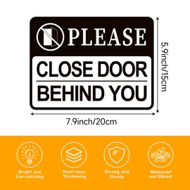 Please Close Door Behind You Sign, Self Adhesive Vinyl Close The Door Stickers, Keep Closed Sign for Home Office Business Hospital Restroom School