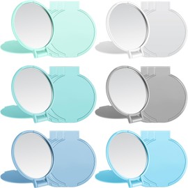Jetec 12 Pieces Compact Mirrors Bulk Gifts Mini Vintage Pocket Mirrors for Purse Small Portable Folding Round Makeup Stuffs for Travel Daily Use Party Favors Women (Fresh Colors)