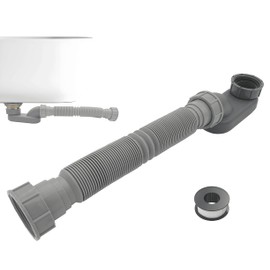 1 1/2 Inch Tub Drain Kit with Low Profile P Trap,Flexible Drain Pipe for Freestanding Tub, RV Shower, Clawfoot Tub - Low Profile Shower Drain Kit, Easy Installation