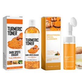 Kurkuma-Hautpflegeset: Intensiv Feuchtigkeitsspendendes Gesichtswasser 100ml und Reinigungsmittel 100ml, zur Straffung und Befeuchtung der Haut Sowie zur Aufhellung und Aufhellung der Haut tonen (2)
