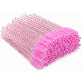 200 Piezas Cepillo Para Pestañas y Cejas, Varillas de Rímel Desechable Brocha para Cejas para Extension de Pestaña Rosado                             
