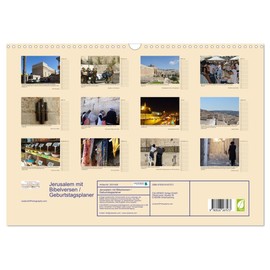 Jerusalem mit Bibelversen/Geburtstagsplaner (Wandkalender 2026 DIN A3 quer), CALVENDO Monatskalender: Jerusalem, die ewige Hauptstadt mit Bibelversen. (CALVENDO Kunst)