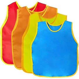 OUOOBEA 4Pack Smock for Kids,Children Waterproof Art Smock Painting Feeding, Kids Painting Apron Handwork,Cooking, Toddler Paint Smock for Age 2-6 Years Gifts