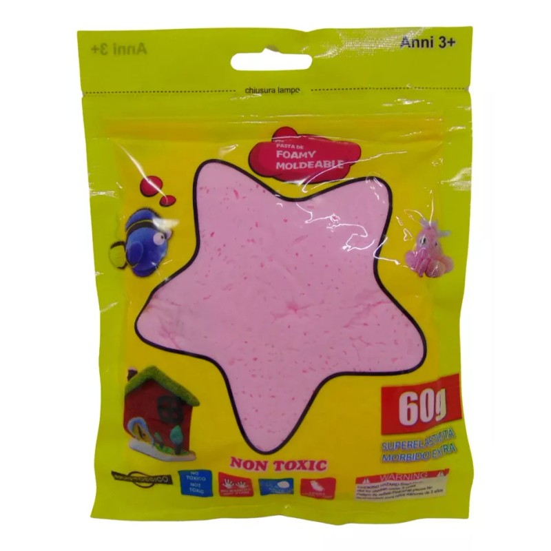 VBFM 12pz Bolsas Fomi Moldeable 60g Color Mixto Slime Didáctico