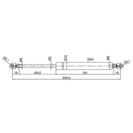Generic Universal Gas Struts Spring Eyelet | 100-1000 Newton | Length Options 200 mm to 900 mm | Heavy-Duty | Lift Support System (200MM, 700 N)