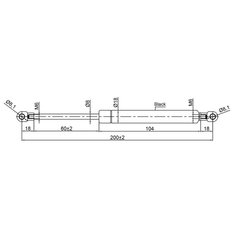 Generic Universal Gas Struts Spring Eyelet | 100-1000 Newton |