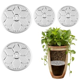 SSEHCWAN 4 Packs Planter Insert for Large Pots, 10''/13" Round Planter Insert with Drainage Holes Stainless Steel Flower Pots Inserts for Indoor & Outdoor Use