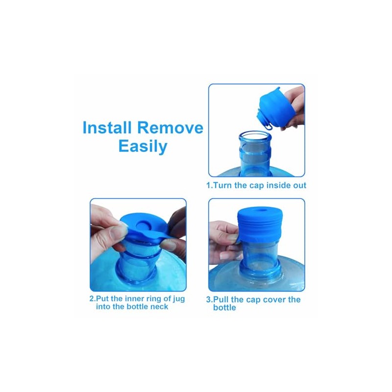 3 Pack Reusable 3 & 5 Gallon Water Jug Cap,