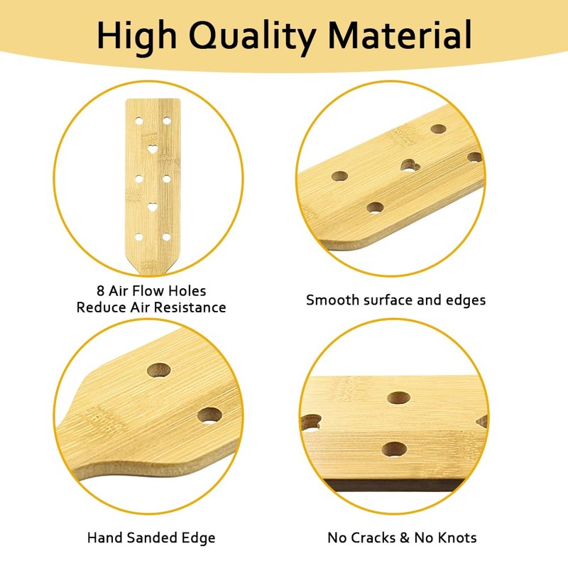 Aohcae Bamboo Wood Paddle Lightweight Wooden Paddle with Airflow Holes,