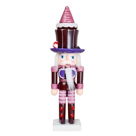 25cm Wooden Purple Nutcracker Soldier Christmas Nutcracker Figures Ornaments,Nutcracker Christmas Decorations,Nutcracker Gifts Nutcracker Soldier Puppet Doll for Tree Tradition Xmas Gift Indoors Decor