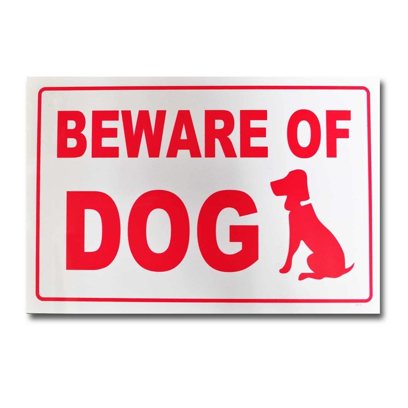 Beware of Dog Red High Contrast Warning Safety Door Sign