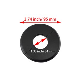 bociloy Wall Split Flange 33mm/1.3"Diameter, ABS Round Self-Adhesive Escutcheon Plate, Wall Hole Decoration Cover, Water Pipe Plate Cover, Black, 2PCS