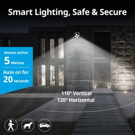 NICREW NICREW Bewegungsmelder fr Aussen, Batteriebetriebene Aussenlampe mit Sensor, Leistungsstarke LEDs ohne Kabel, 4 LEDs, Wetterfestes Sicherheitslicht fr Veranda, Garage, Garten