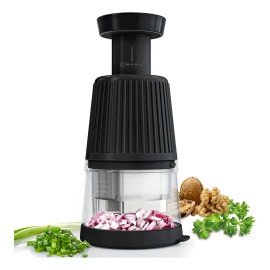 Rallador y cortador de verduras Manual — 6 Cuchillas de Acero Inoxidable, presión manual, apto lavavajillas,CHEFOLLA