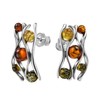 Amber and Sterling Silver Stud Earrings - Gift Boxed, Sterling