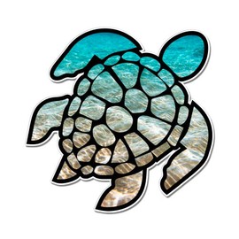 Sea Turtle Beach Ocean - 12" Vinyl Sticker Waterproof Decal
