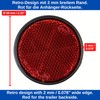 4 Pack Round Reflectors Screw On Red with Black Trim