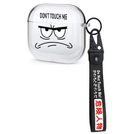 AirPods 3 Case 3rd Generation Cool Black Cover with Keychain Big Angry Eyes Cute Don't Touch Me Cartoon Shockproof Airpods 3rd Generation Cover Gift for Men Boys Smooth Protective Skin Clear-C