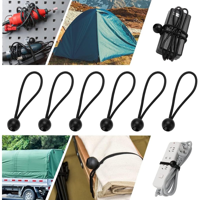 12 PCS Bungee Cords with Balls, Bungee Balls, Ball Bungee