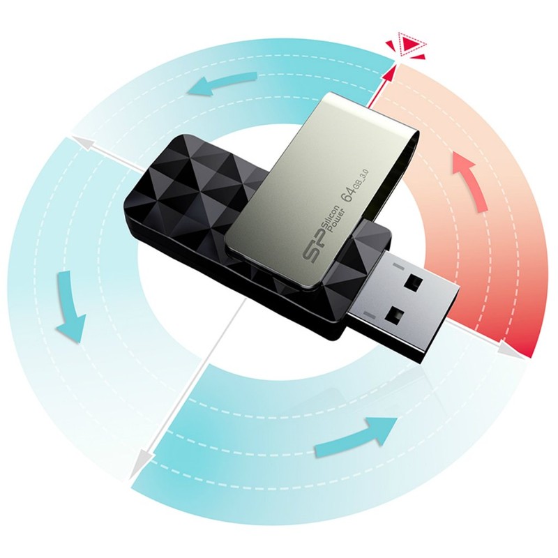 64 GB Silicon Power B30 Blaze USB3.0 Flash Drive Swivel