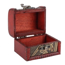 Organizador de Joyero Mini Cofre del Tesoro Pequeño Vintage Caja Decorativa de Madera para Joyas Estuche de Collar Anillo Organizador de Almacenamiento para Collares,