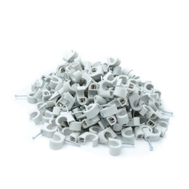 System-S Express Clamps 230 x Set Nail Cable Clamps 10 mm Clip in Grey