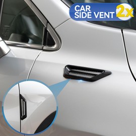 AUTOXBERT 2Pcs Car Air Flow Fender Side Hood Mesh Vent Decoration Cover Sticker Exterior Accessories Universal Car Fender Air Flow Intake Hood Scoop Vents Sticker Black