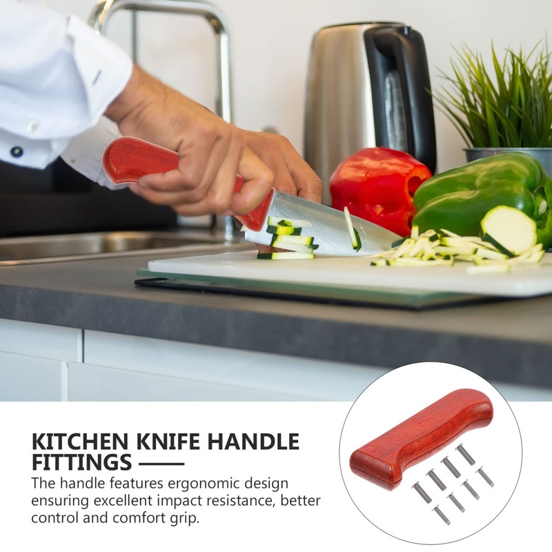 DOITOOL Ergonomic Kitchen Cutter Handle Replacement Grip Wood Material Comfortable