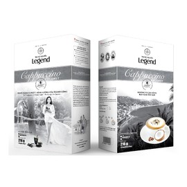 2 Packs - Instant Coffee Cappuccino Coconut Flavor - Cappuccino Hoa Tan Huong Vi Coconut - 12 Bags per Box