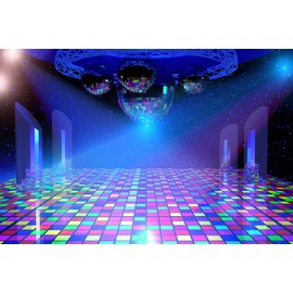 12x10ft Fabric Disco Party Backdrop Vintage 70s 80s 90s Disco Ball Stage Backdrop Night Club Neon Music B'Day Backdrop Disco Theme Decor Let's Glow Crazy Backdrop Studio Props (Retro-11-1210)