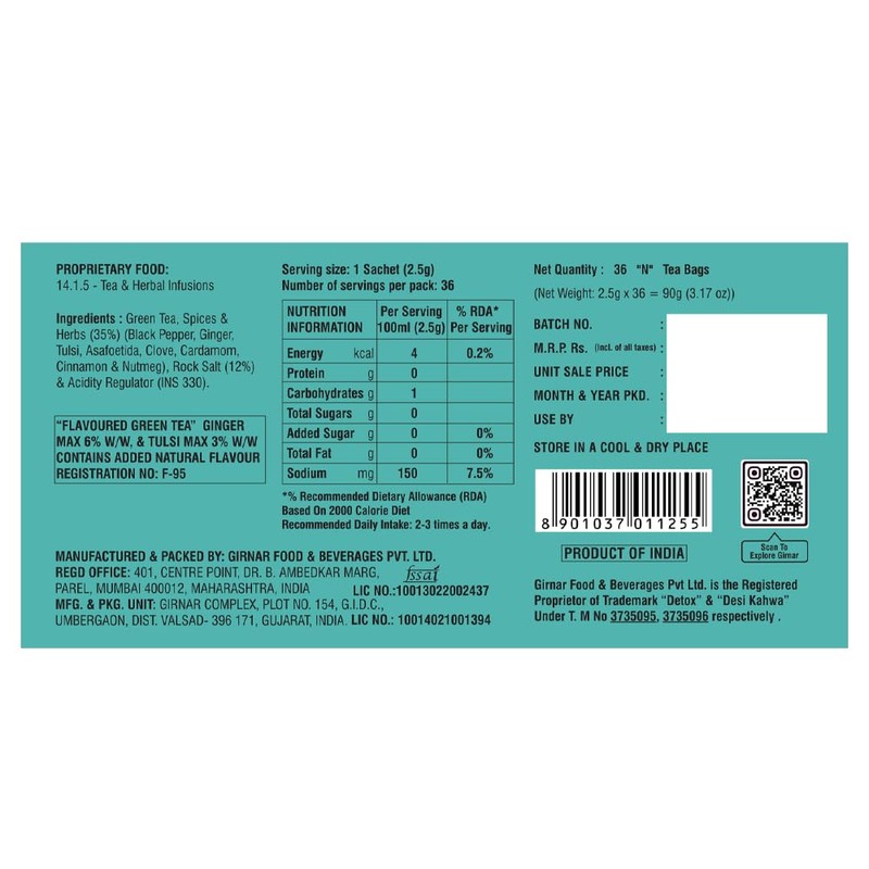 GIRNAR Detox Green Tea Desi Kawa