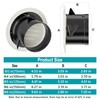 HG Power 6 Inch Round Air Vent, ABS Louver Grille