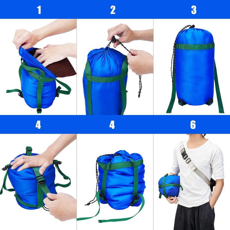 MOPHOEXII Compression Sack，10L Compression Stuff Sack, Water-Resistant & Ultralight Sleeping