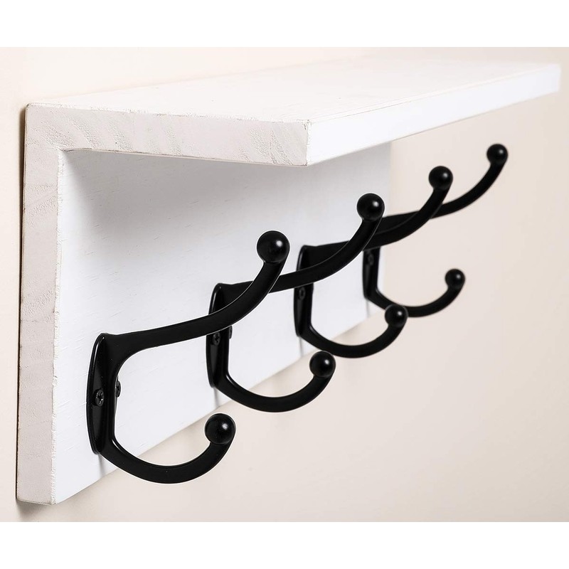 SANY DAYO HOME Wall Mounted Pine Wood Coat Rack with