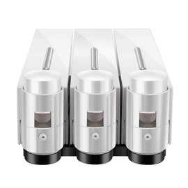Liquid Soap Dispenser Wall Mount, 2 Chamber Bathroom Shower Pump Dispenser ,Press Manually Lotion Soap Dispenser Use for Shampoo, Soap, Conditioner, Shower Gel, for Bathroom Kitchen Hotel (White)