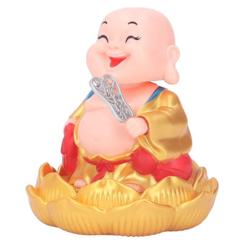 Nodding Smiling Buddha Maitreya Automatic Laughing Car Dashboard Solar Buddha