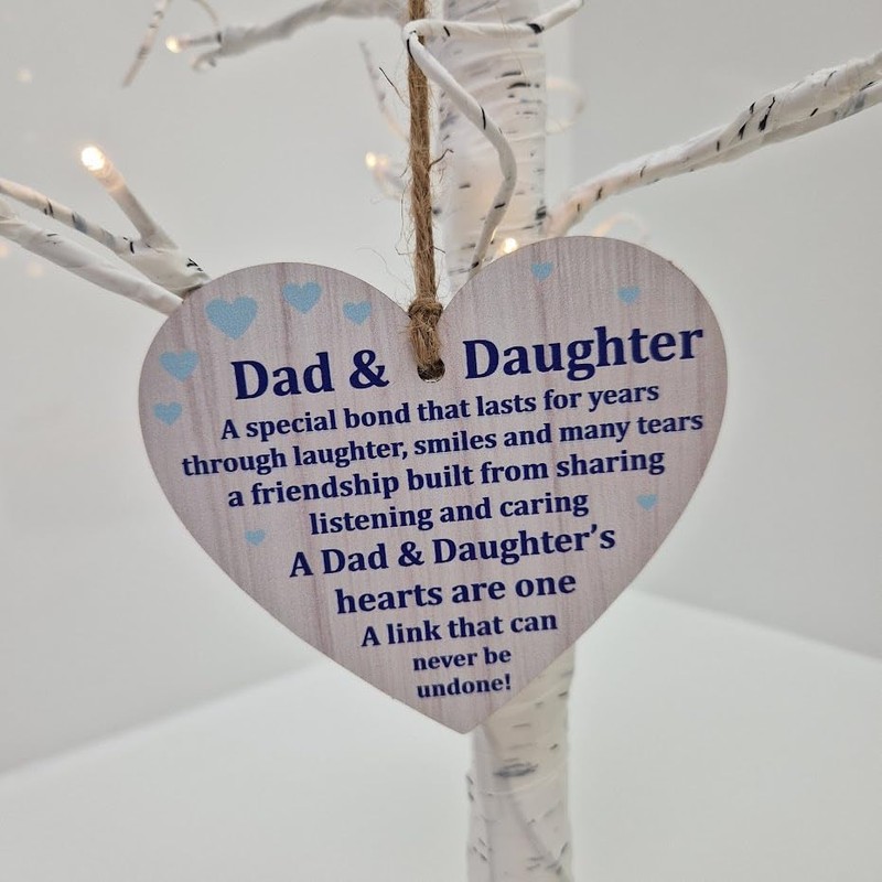 Pixie's Gifts Wooden or Acrylic Heart Plaque for Dad -