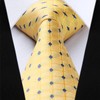 HISDERN Men's Yellow Plaid Tie for Wedding Party Woven Checked