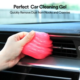 PULIDIKI Car Cleaning Gel Detailing Putty Auto Detail Tools Car Interior Cleaner Slime Supplies Car Accessories Christmas Stocking Stuffers Gifts for Women Teens White Elephant Gifts Adult Pink 2Pack
