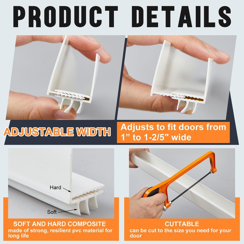 Pickmesh 4 Pcs 36 Inch Adjustable Storm Door Bottom Sweep