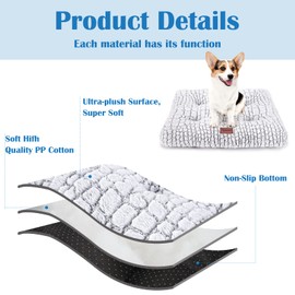 ULIGOTA Plush Dog Bed Soft Crate Pad for Cat Fully Machine Washable Anti-Slip Mat for Kennel (X-Large)