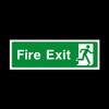 2x Fire Exit Right Sign 300mm x 100mm - Plastic
